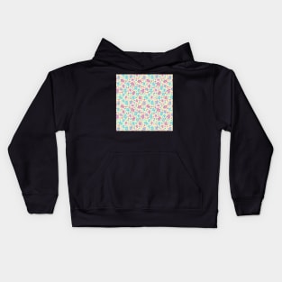 TURQUOISE AND PINK RETRO 2000S Y2K FLORALS Kids Hoodie